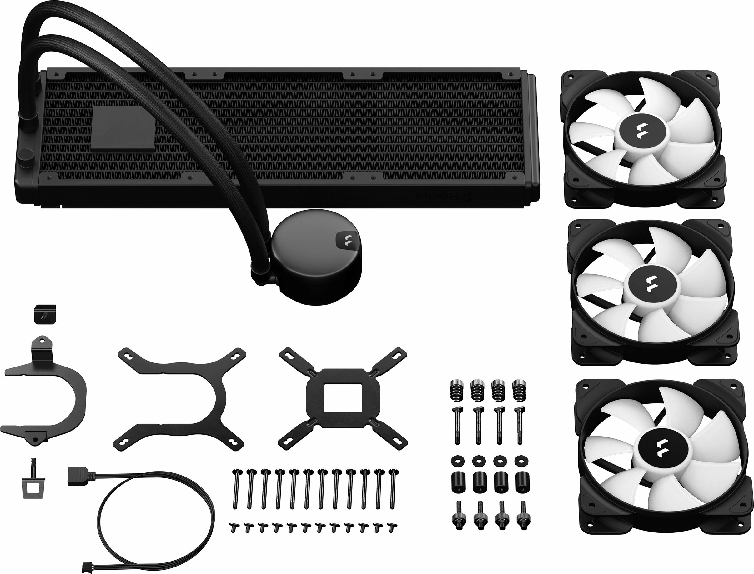 Ftohës uji AIO për procesor Fractal Design Lumen S36 v2 RGB 360 mm ARGB, 3x120 mm, e zezë