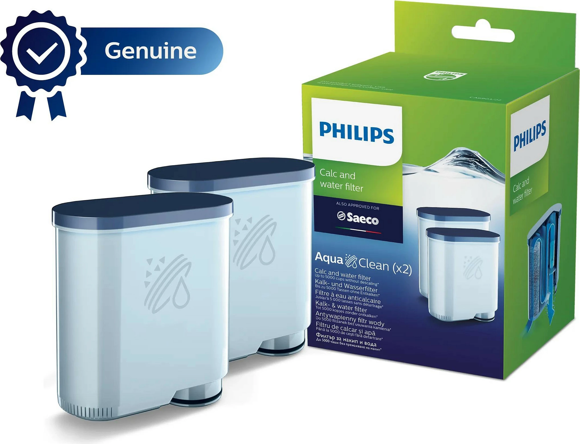 Filter uji Philips AquaClean CA6903, për makinë kafeje, 2 copë
