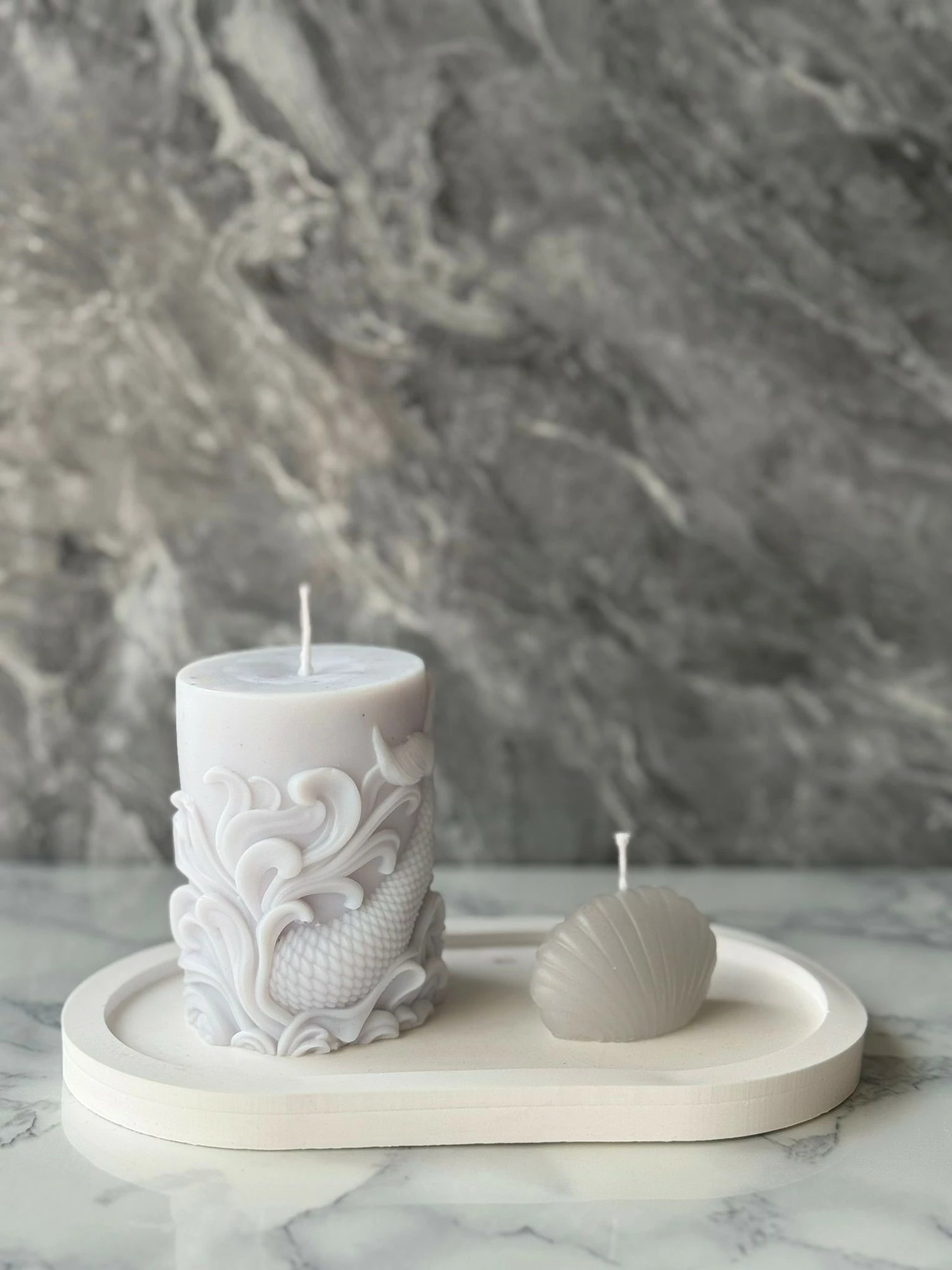 Set qirinjsh prej betoni, 3 copë, Evila Originals, Glamour Candle 40ST