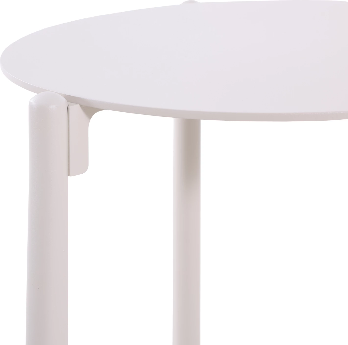 Tavolinë anësore e rrumbullakët Deneris, alumin ngjyrë fildishi, 45x45x47cm