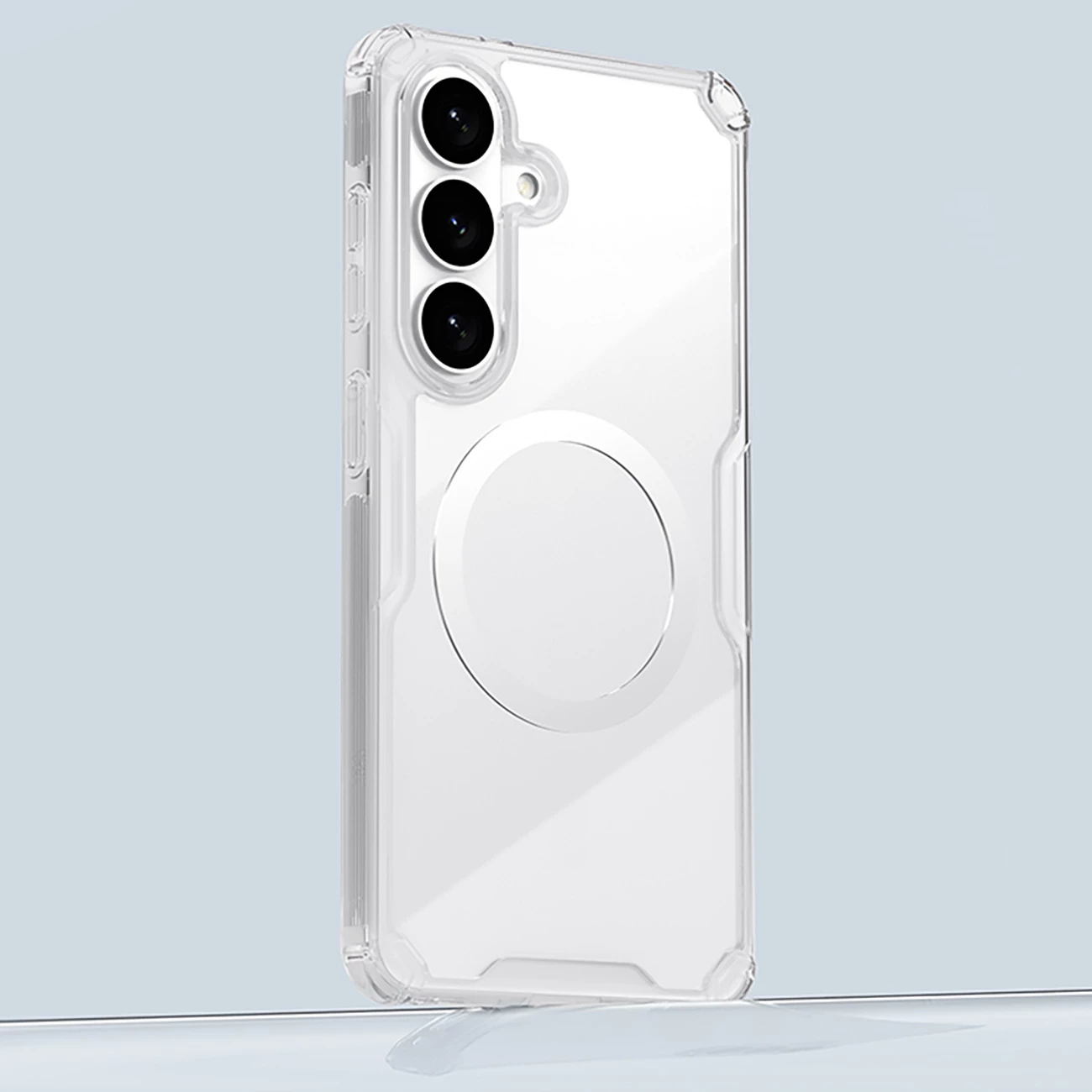 Mbështjellës Nillkin Nature TPU Pro për Samsung Galaxy S26+ me MagSafe, TPU/PC, gjysmë transparent, i bardhë