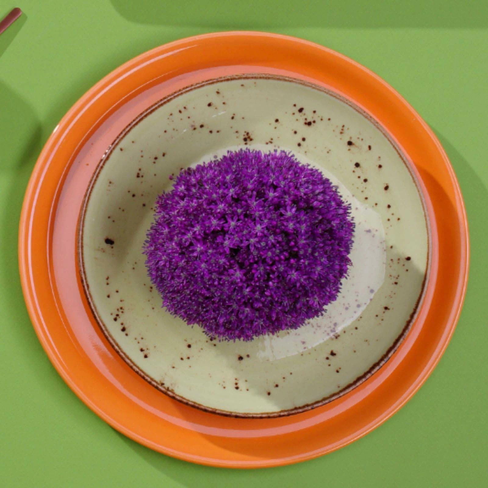 Pjatë me buzë të lartë Fine Dine Dahlia Ø270 mm, portokalli, set 4 copë