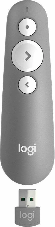 Telekomandë për prezantime Logitech R500, Bluetooth/RF, USB, 20 m, Gri