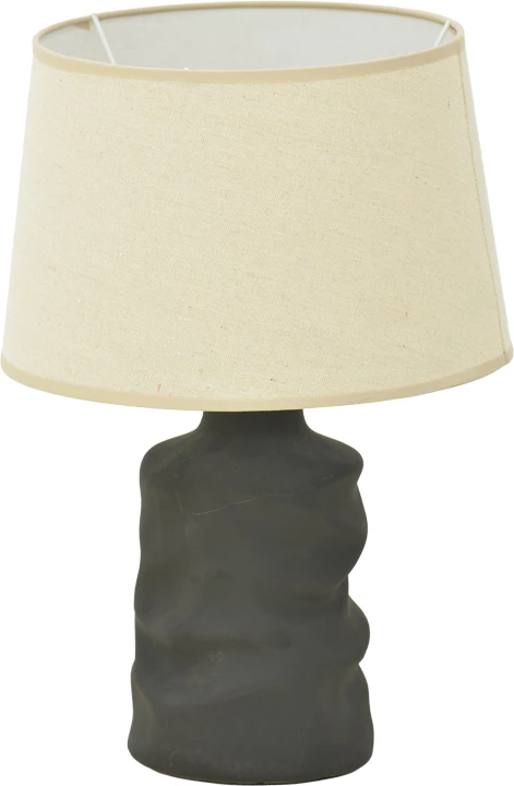 Llambë tavoline Wabbi, qeramike, ngjyrë e zezë-bezhë, D28x41cm