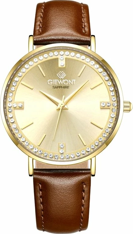 Orë dore femra Giewont GW5390-A3, e artë, rrip lëkure kafe