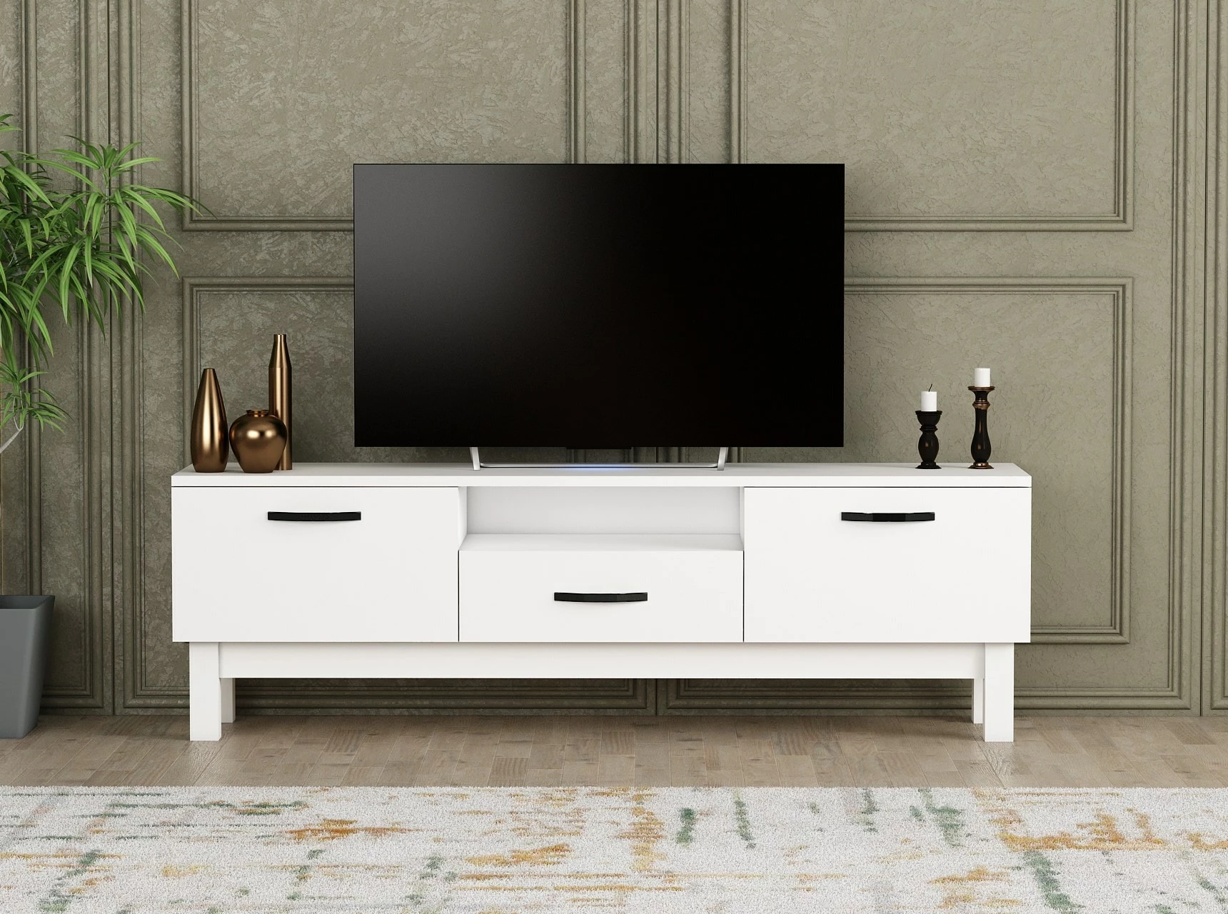 Komodë TV Hanah Home, Suzi, e bardhë
