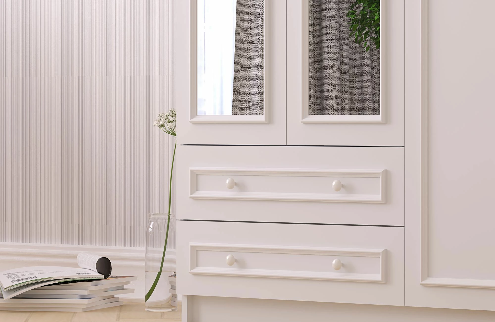 Dollap Skye Decor, ngjyrë e bardhë mat, RB-186