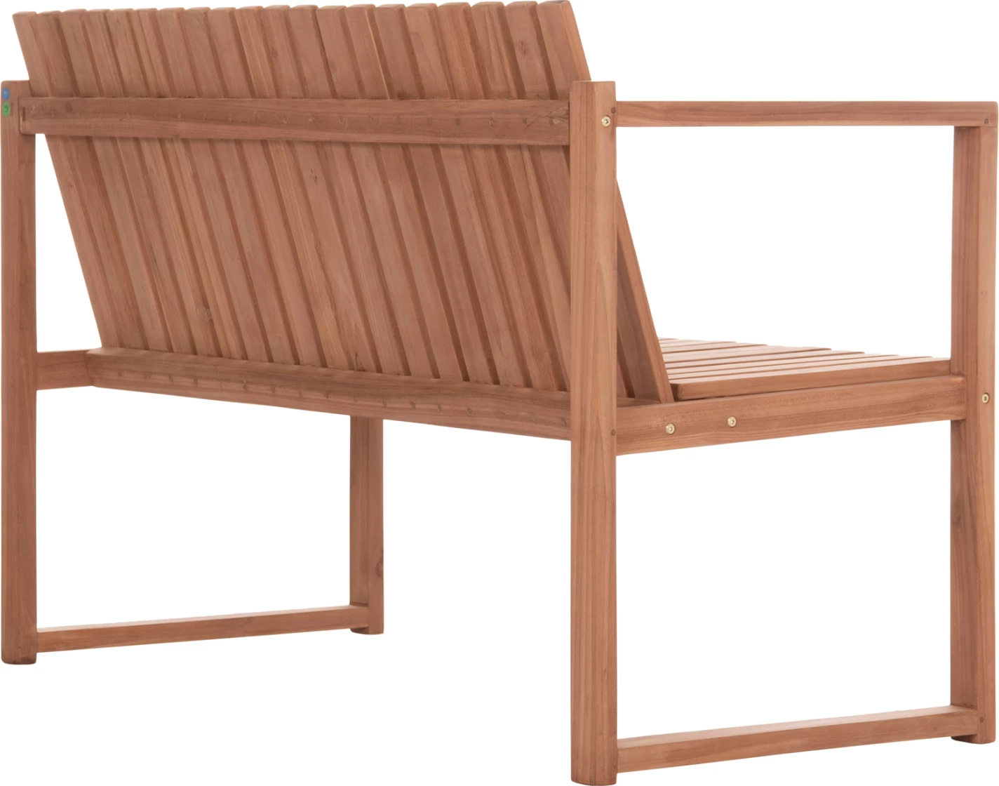 Bankë për jashtë, 2 vende, dru tik, ngjyrë natyrale, VED FH18124, 130x60x86cm