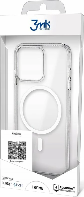 Mbështjellës 3MK MagCase për Apple iPhone 16 Pro Max, transparent