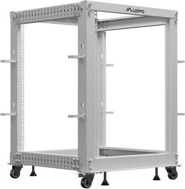 Kasë rrjeti Lanberg Open Rack 15U, 600x600-1100mm, e hirtë