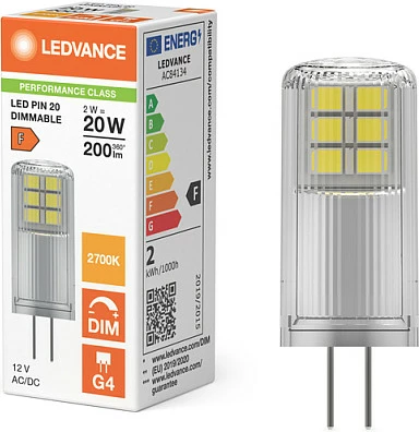 Llambë LED OSRAM PIN G4 12V, 2.2W, 2700K Warm White, e tejdukshme