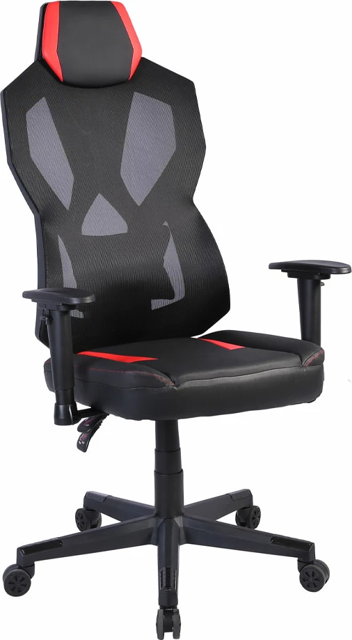 Karrige gaming për zyre, e zezë me të kuqe, STORM, 50x73x135