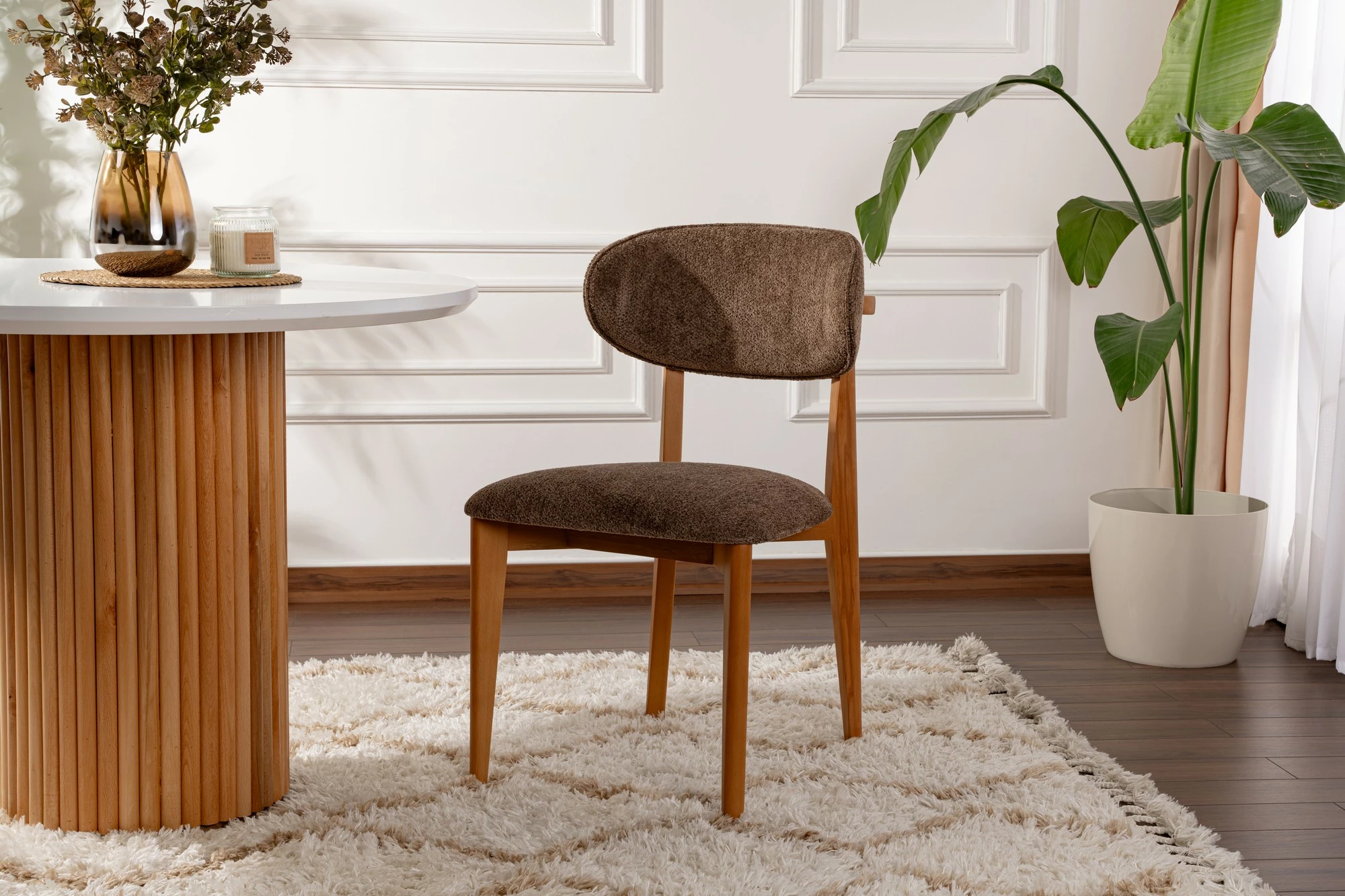 Set karrigesh (2 copë), Skye Decor, ngjyrë kafe, lisi i errët