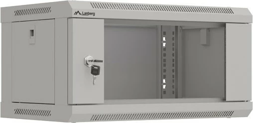 Kabinet rack LANBERG 19" 4U 540x350 mm, derë xhami, gri