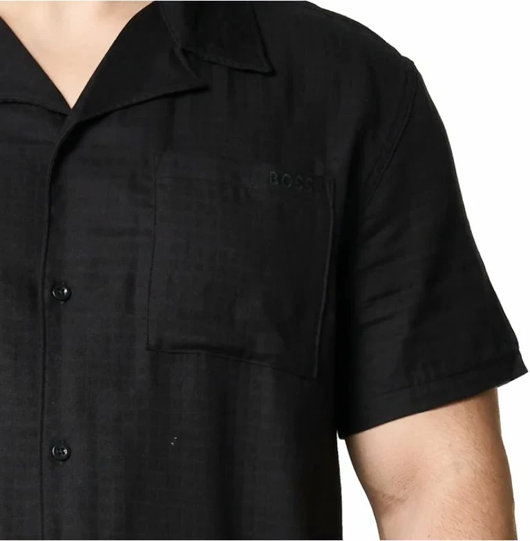 Këmishë plazhi Boss për meshkuj, e zezë