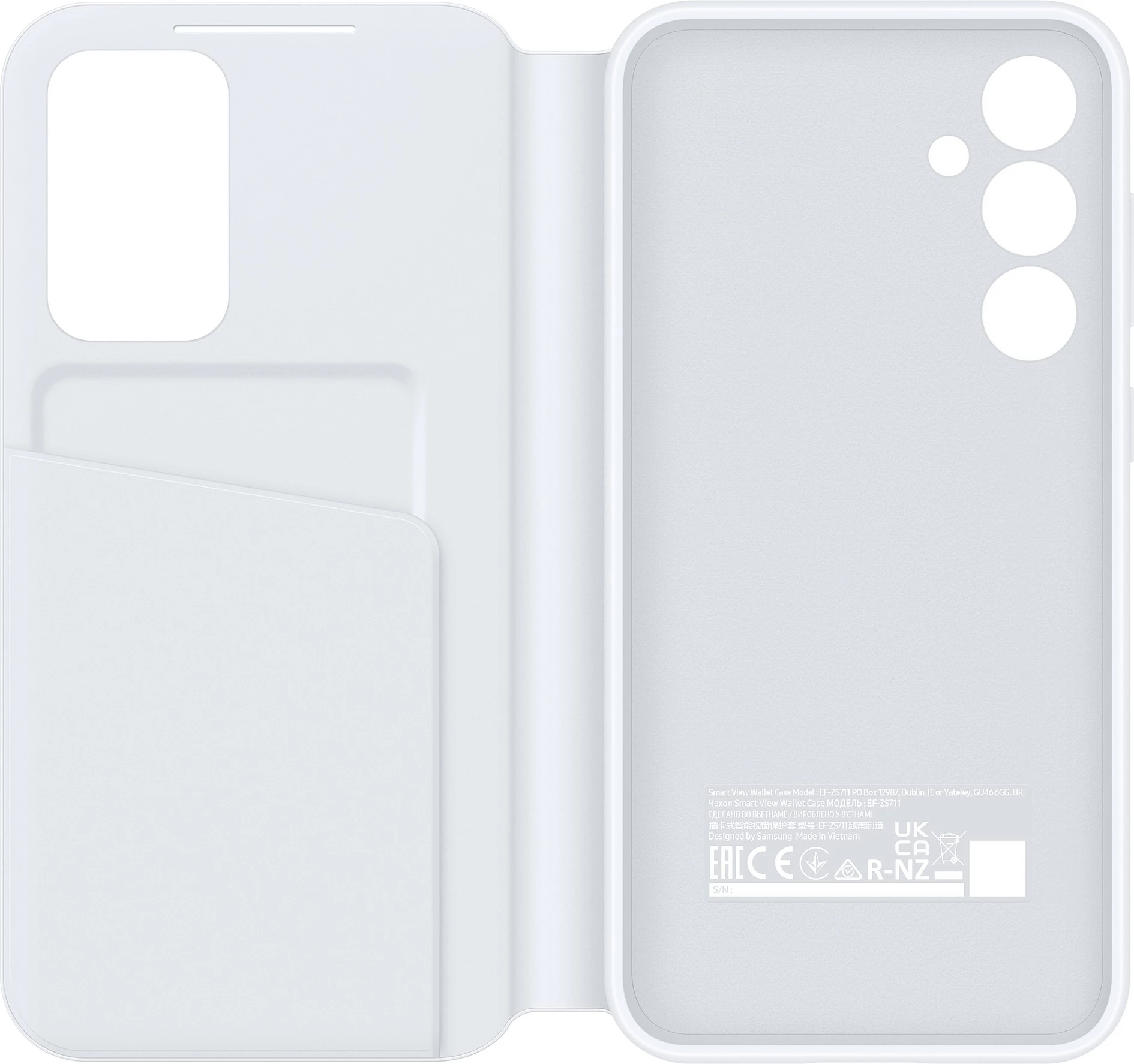 Mbështjellës Samsung Smart View Wallet Case EF-ZS711CWEGWW për Galaxy S23 FE 6.4", i bardhë