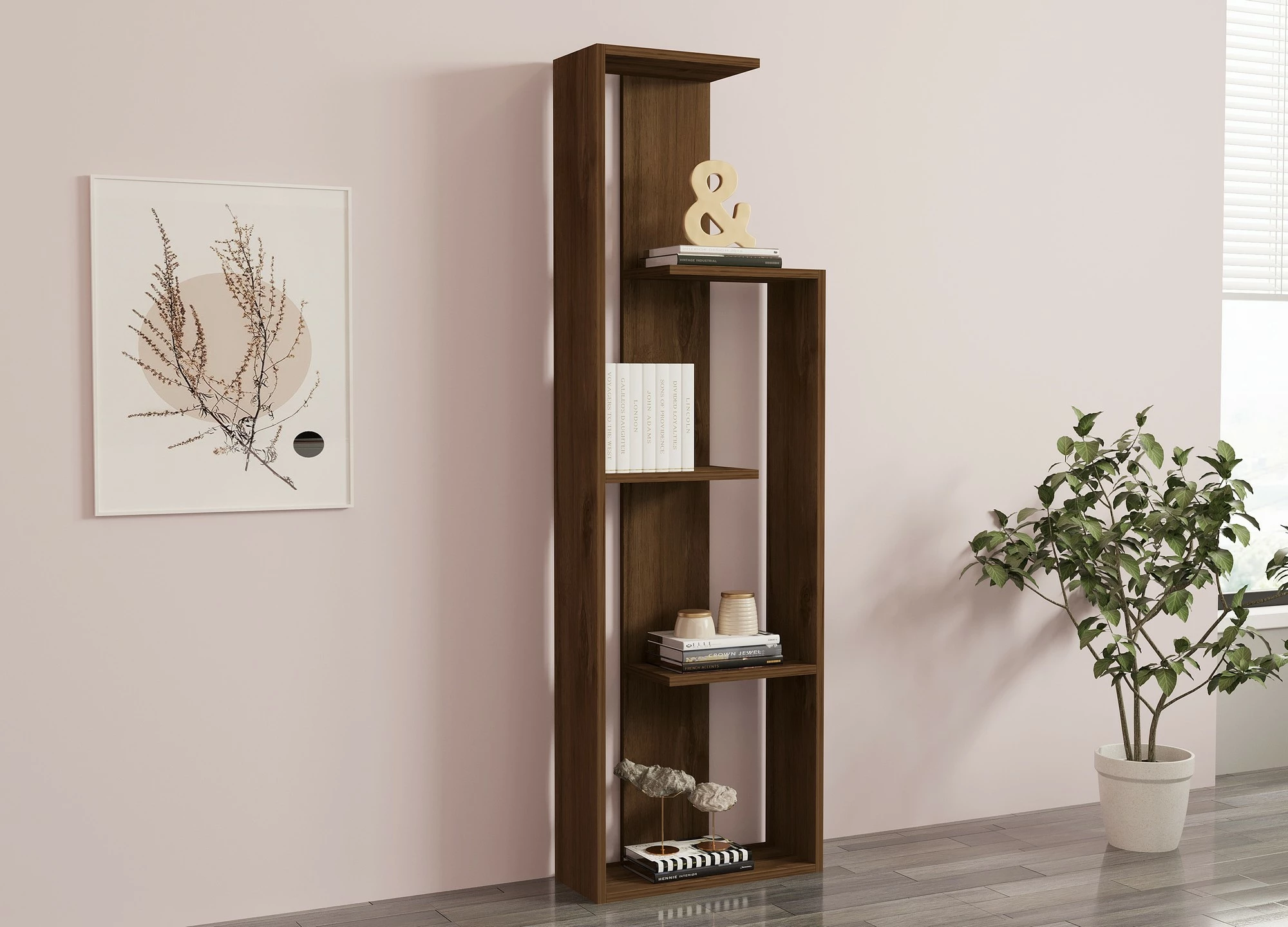 Raft librash Hanah Home, ngjyrë arre, Wand