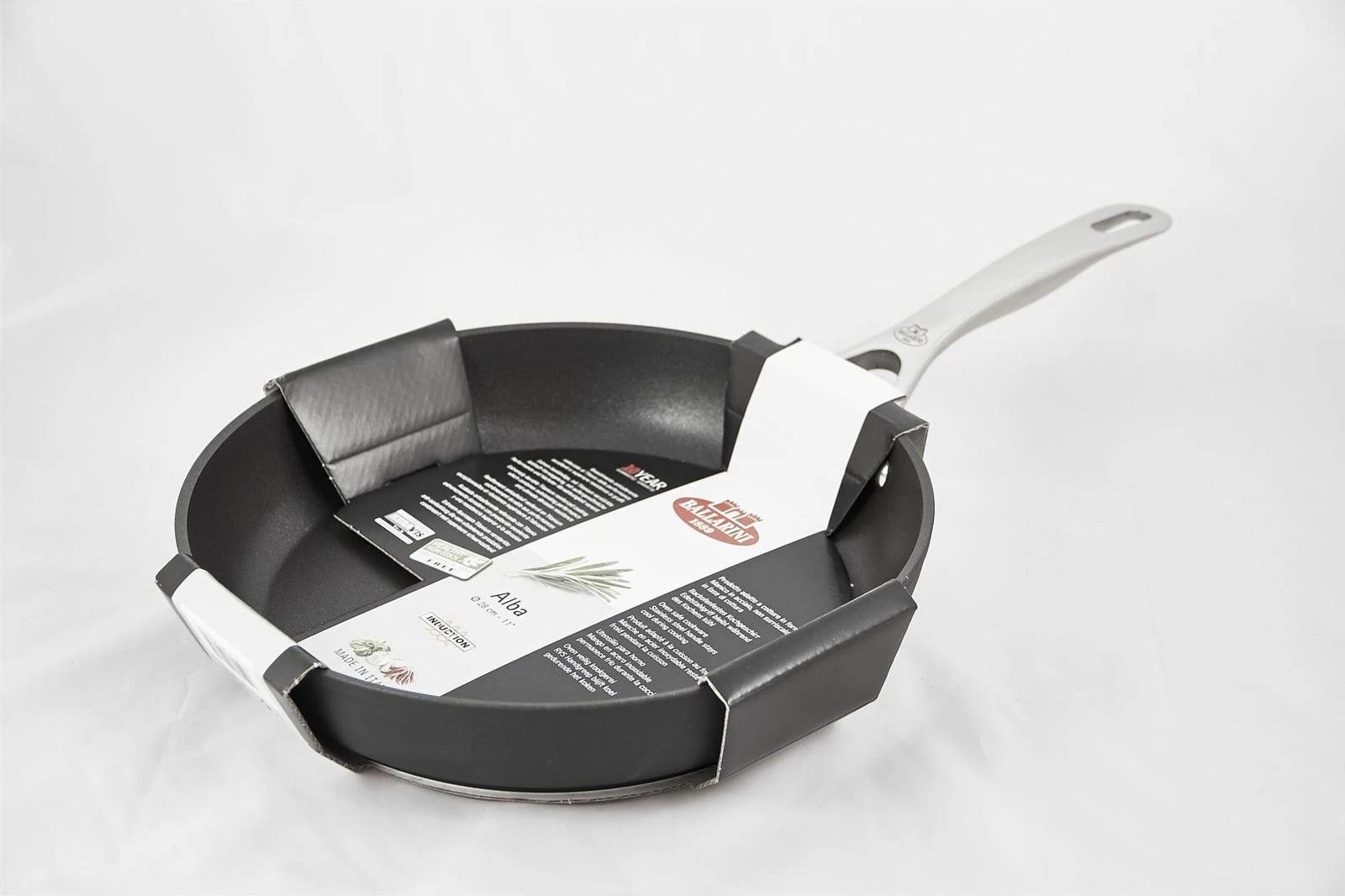 Tigan Ballarini Alba 24 cm, non-stick Keravis TI-X me titan, për induksion, i zi