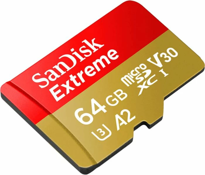 kartelë memorie microSDXC SanDisk Extreme SDSQXAH-064G-GN6MA 64GB UHS-I U3 V30 A2 C10 deri 170MB/s lexim deri 130MB/s shkrim, me adapter SD