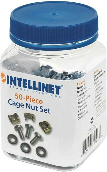 Set vida Intellinet 50 copë, Cage Nut për rack, argjend