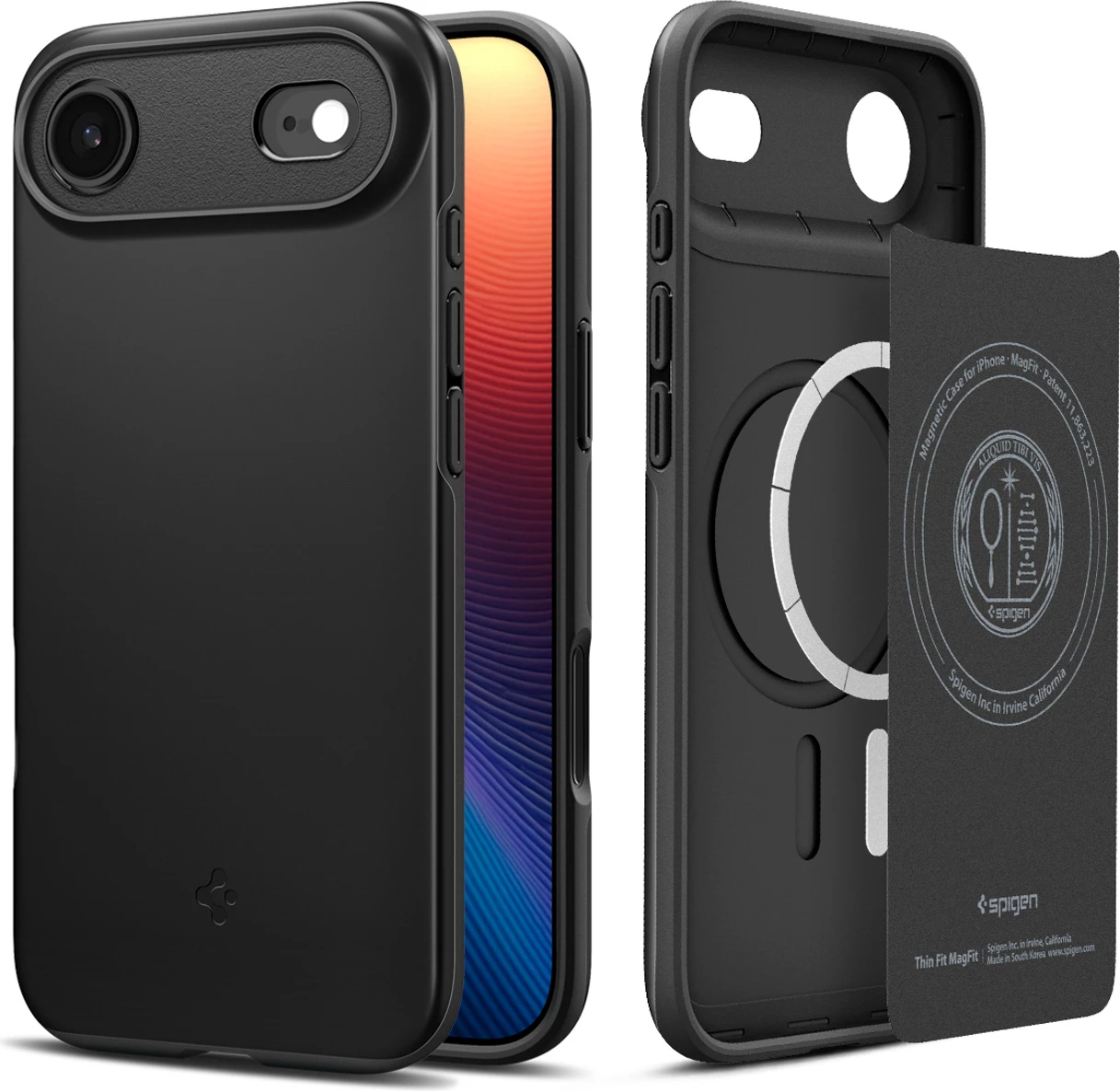 Mbështjellës Spigen Thin Fit MagSafe për iPhone 17 Air, i zi