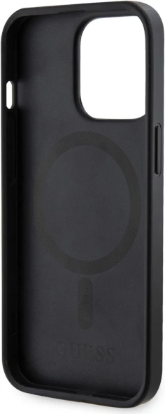 Mbështjellës Guess GUHMP13XP4RPSK për iPhone 13 Pro Max 6.7", hardcase, MagSafe, zi