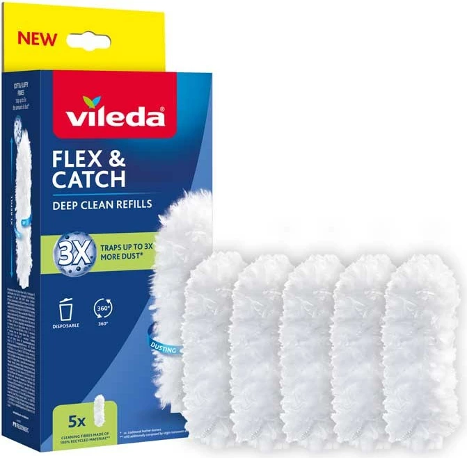 Mbushje për fshesë dore Vileda Flex&Catch, 5 copë, Bardhë