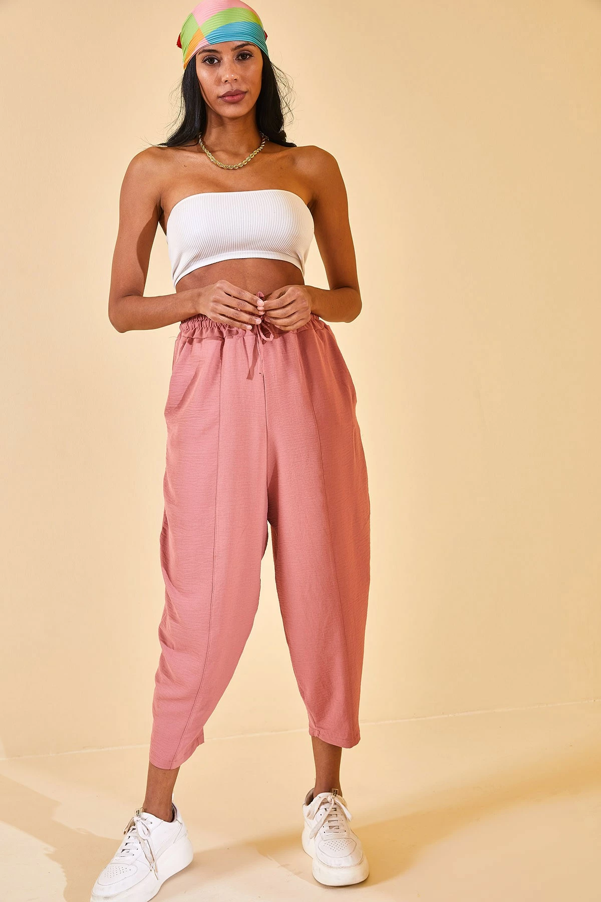 Pantallona për gra, ngjyrë dusty rose, Jumeon X125950