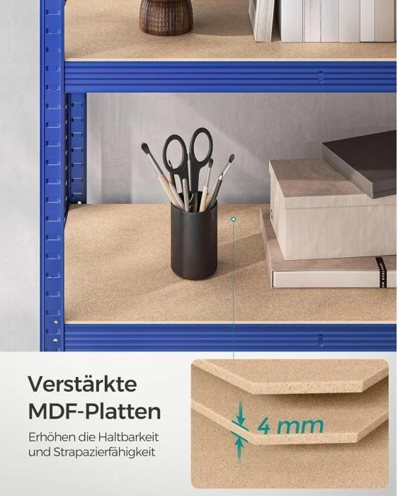 raft metalik SONGMICS GLR050Q01 200x100x50 cm, 5 rafte, 600 kg, kaltër-kafe