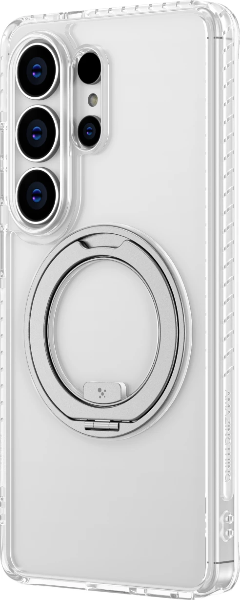 Mbështjellës, AmazingThing Titan Pro MagSpin, për Samsung Galaxy S26 Ultra, me MagSafe dhe unazë 360° me stand, mbrojtje rënie 3.6 m, transparent