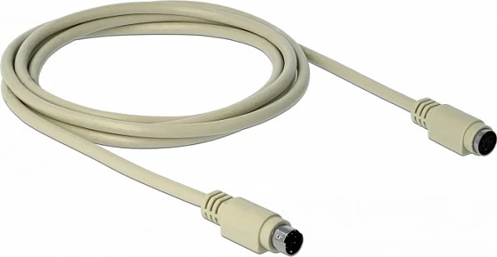 Kabllo zgjatëse PS/2 DeLOCK 85805, 1.8 m, Mini-DIN 6-pin Mashkull në Femër, Bezhë