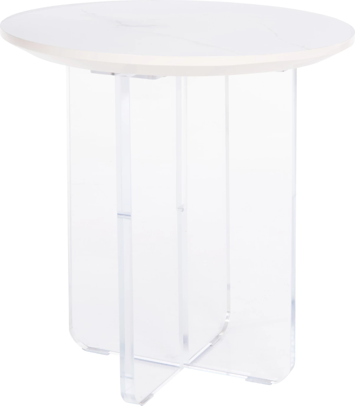 Tavolinë kafeje akrilon, ngjyrë mermeri të bardhë, FH9779.01, Φ40x41H cm