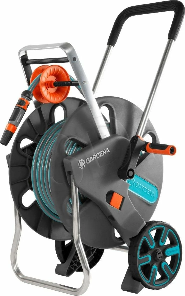 Karrocë rrotulluese për zorrë kopshti Gardena AquaRoll L Easy 18522-20, 50 m, 13 mm, blu/gri/portokalli