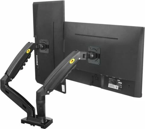 Mbajtës tavoline për 2 monitorë NB F160B 17–27\" VESA 75x75, i zi