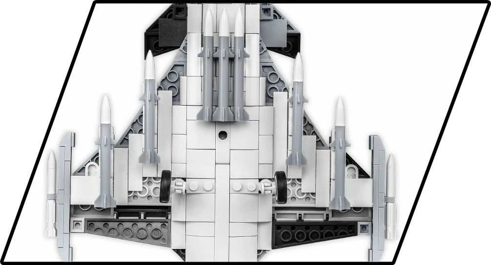 Set blloqe ndërtimi Cobi Klocki SAAB JAS 39 Gripen E, 480 pjesë, gri/bardhë/zezë