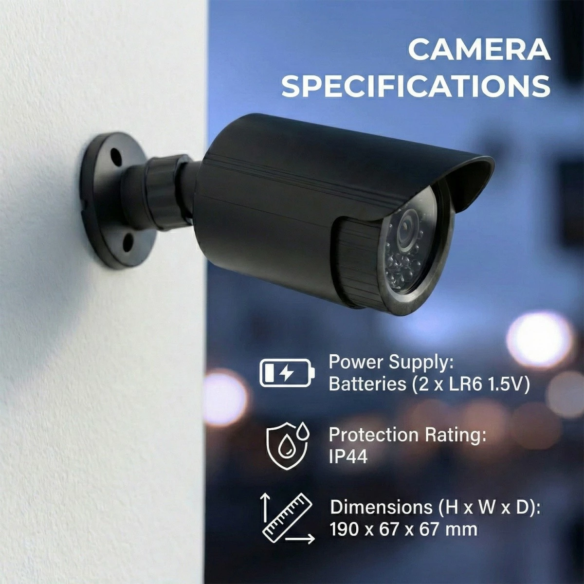 Kamerë atrape tubulare CEE IR1800 B, LED IR me dritë që pulson, IP44, 2xAA, ABS, e zezë