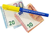 Testues banknotash GENIE Quicktester, 5 copë, multi-valutë, blu/verdhë