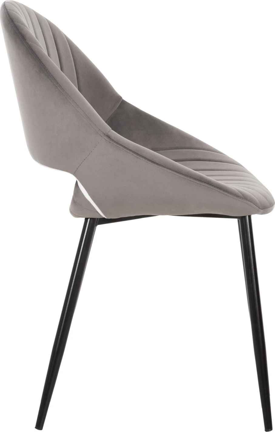 Karrige për ngrënie ODEN FH9001.01, kadife gri, këmbë metalike të zeza, 52x55x84H cm