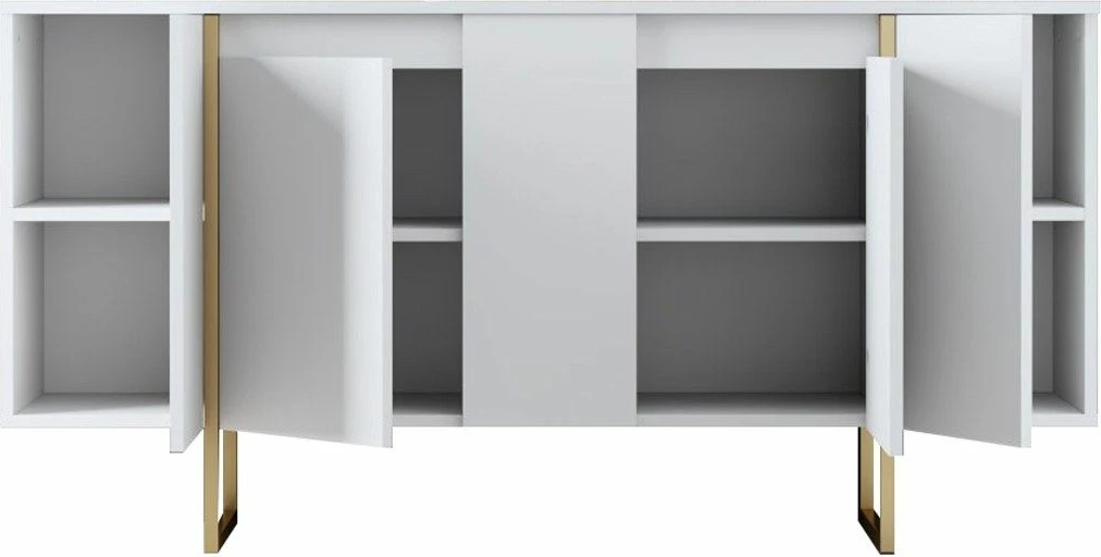 Konsolë Hanah Home, Luxe, e bardhë, e artë