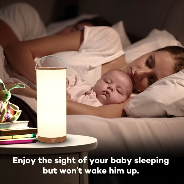 Lampë LED portative TaoTronics TT-DL23 4000mAh 300lm 360° 4000–4500K, bardhë/finisazh dru, set me kabllo Micro-USB