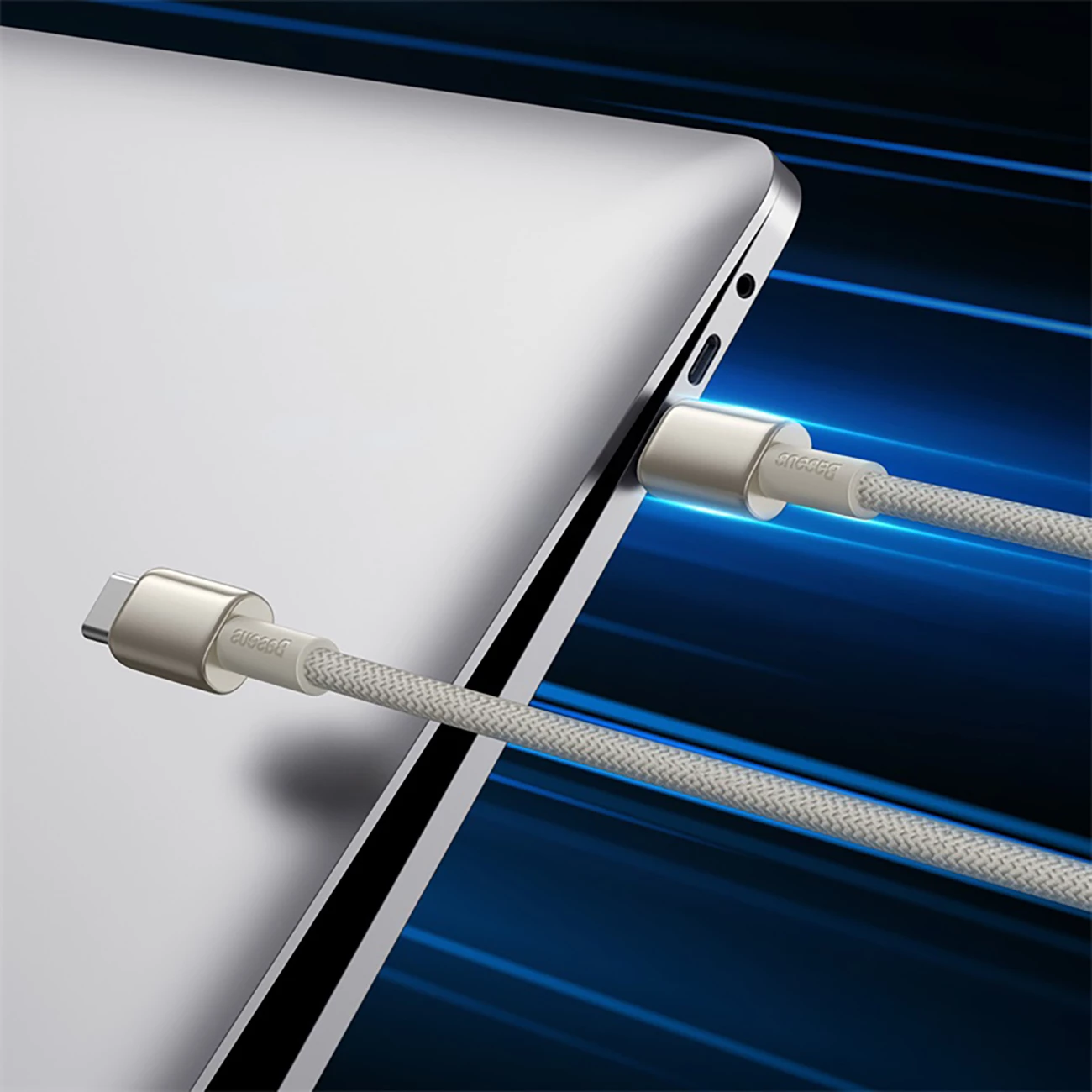 Kabllo USB-C në USB-C Baseus Tungsten Gold, 1m, 100W, Ari