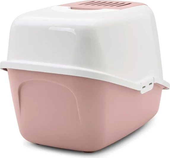 Kuti rëre për mace SAVIC Nestor, e mbuluar, 56x39x38.5 cm, Bardhë-Rozë