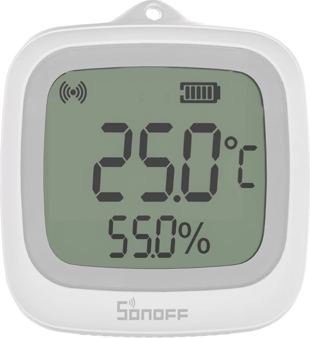 Sensor temperature dhe lagështie Sonoff SNZB-02WD, ZigBee, LCD, i bardhë