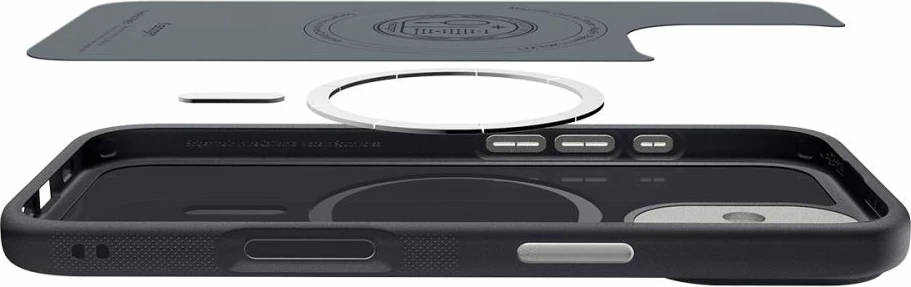 Mbështjellës Spigen Nano Pop MagSafe për iPhone 17, me MagSafe, poliretan, i zi