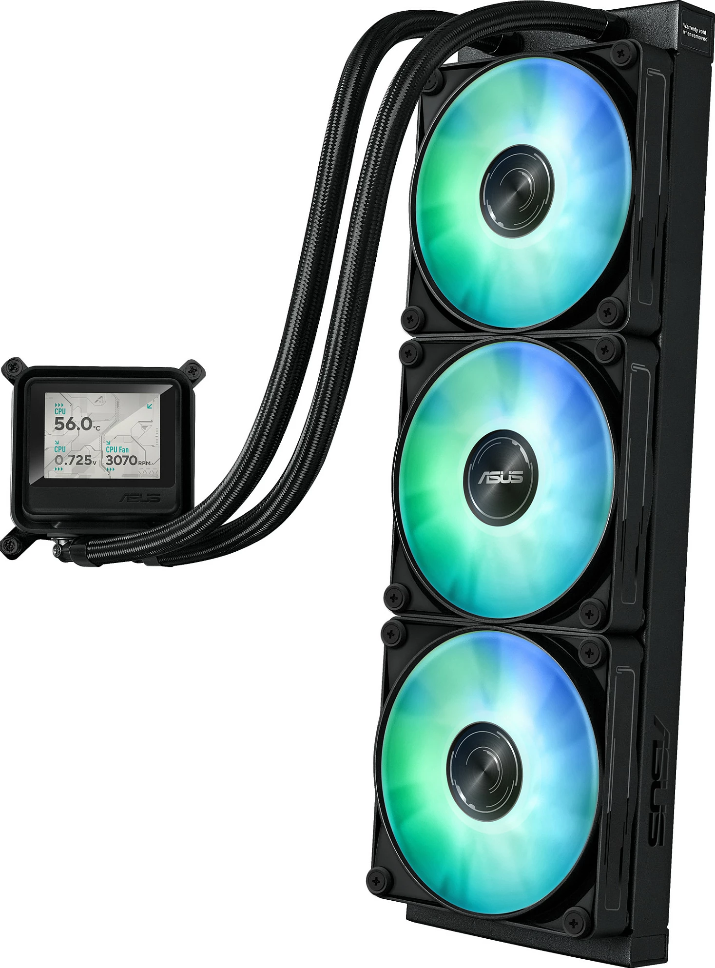 Ftohës uji AIO për CPU ASUS MAX GAMING LC 360 ARGB LCD, 360mm, 3x120mm, i zi