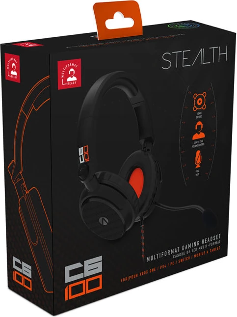 Kufje gaming 4Gamers STEALTH C6-100, me kabllo 3.5mm, stereo, me mikrofon, E zezë
