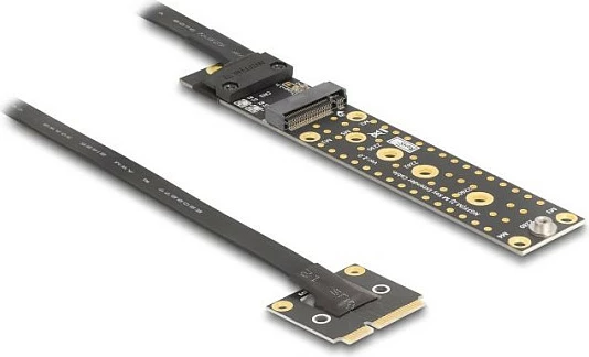 Adapter kabllo DeLOCK 81501, M.2 në Mini PCIe, intern, 0.2 m, i zi