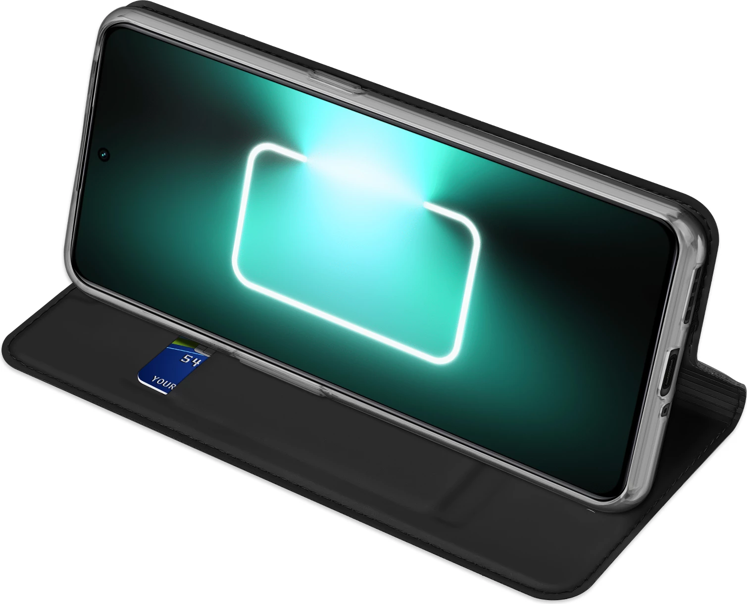 Mbështjellës Dux Ducis Skin Pro për Realme GT Neo 5 / Realme GT3, me kapak, xhep kartelash, funksion standi, e zezë