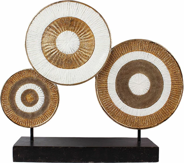 Dekor Totem ANHOUR, polirezine, metal, ar dhe bardhë, 47x11x41 cm