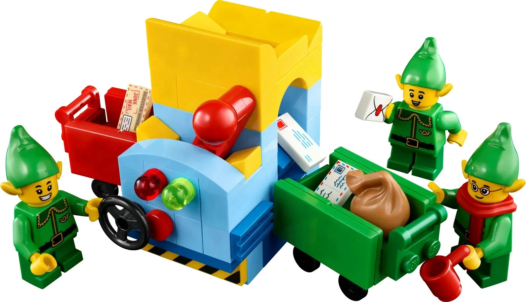 Set LEGO ICONS 10339 Santa's Post Office, 5 minifigura